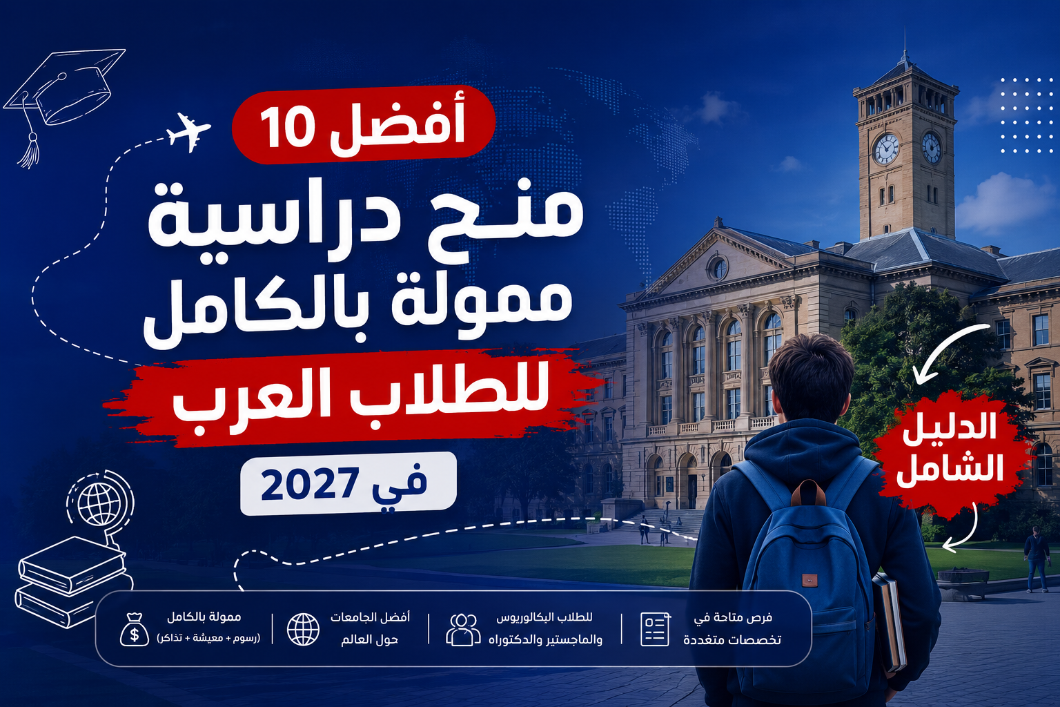 أفضل 10 منح دراسية ممولة بالكامل للطلاب العرب في 2027 ا الدليل الشامل